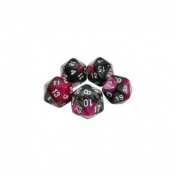 5x D20 20mm Dés de Jeu - Violet Marbre