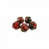 5x D20 20mm Dés de Jeu - Rouge Marbre