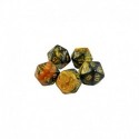 5x D20 20mm Dés de Jeu - Ambre Marbre