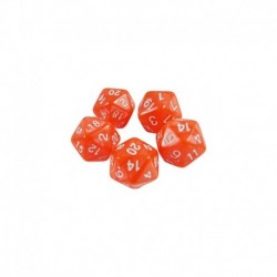 5x D20 20mm Dés de Jeu - Orange