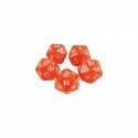 5x D20 20mm Dés de Jeu - Orange