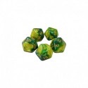 5x D20 20mm Dés de Jeu - Vert Marbre