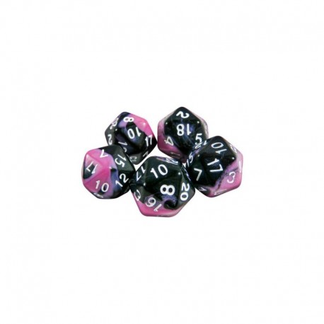 5x D20 20mm Dés de Jeu - Rose Marbre