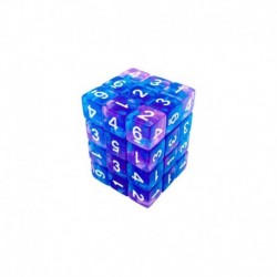 36x D6 12mm Dés de Jeu - Bleu clair - Violet