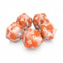 5x D20 20mm Dés de Jeu - Orange Blanc Marbre