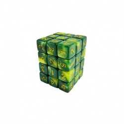36x D6 12mm Dés de Jeu - Vert Marbre