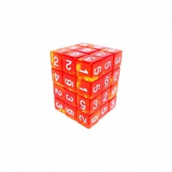 36x D6 12mm Dés de Jeu - Rouge/Jaune Transparent