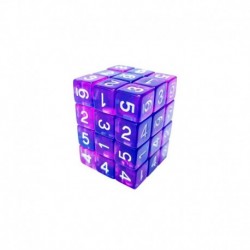 36x D6 12mm Dés de Jeu - Bleu/Lilas Transparent