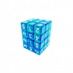 36x D6 12mm Dés de Jeu - Bleu/Turquoise Transparent
