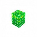 36x D6 12mm Dés de Jeu - Vert/Jaune Transparent