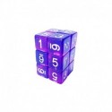 12x D6 16mm Dés de Jeu - Bleu/Lilas Transparent