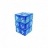 12x D6 16mm Dés de Jeu - Bleu/Turquoise Transparent