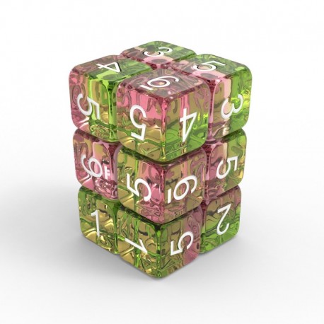 12x D6 16mm Dés de Jeu - Rose clair