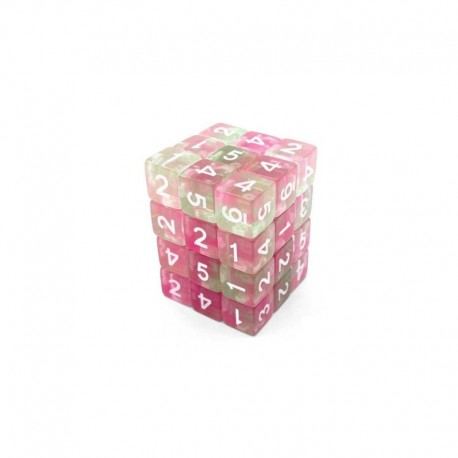 36x D6 12mm Dés de Jeu - Rose clair