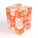 36x D6 12mm Dés de Jeu - Orange Blanc Marbre