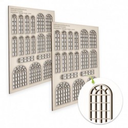 Fenêtres maquette - Industrielles arquées - Petites