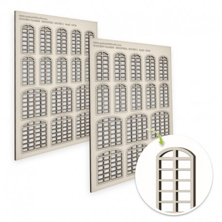 Fenêtres maquette - Industrielles arquées - Petites (type 2)
