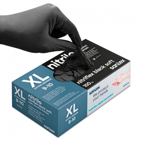 Gants en Nitrile Noir - Extra Grand