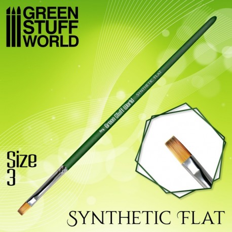 GREEN SERIES Pinceau Synthétique Plat Taille 3