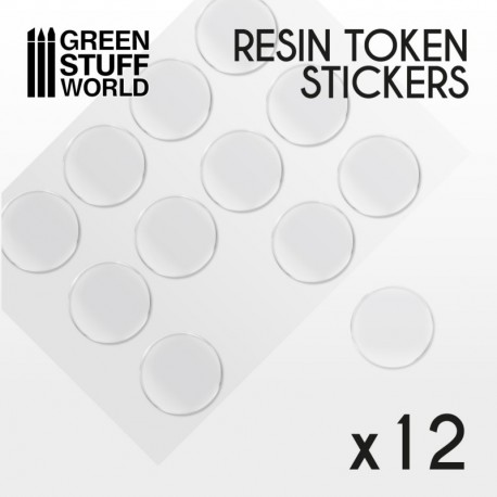 12x Cabochons Autocollants en Resine 40mm