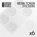 6x Cabochons Autocollants en Resine 50mm