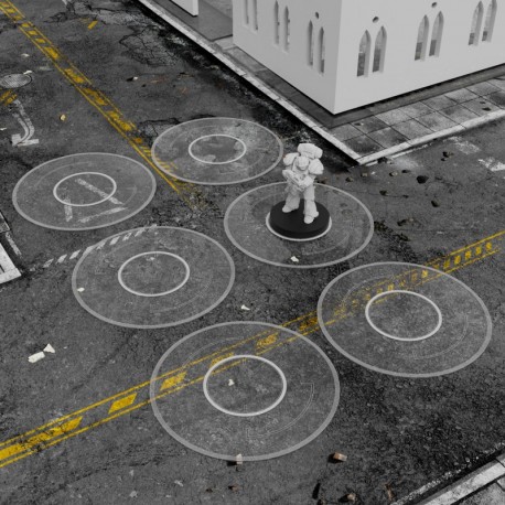 Gabarits d'objectif basiques transparents - compatibles Kill Team