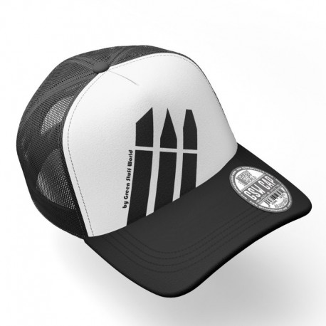 Casquette trucker carré GSW Blanche/Noire