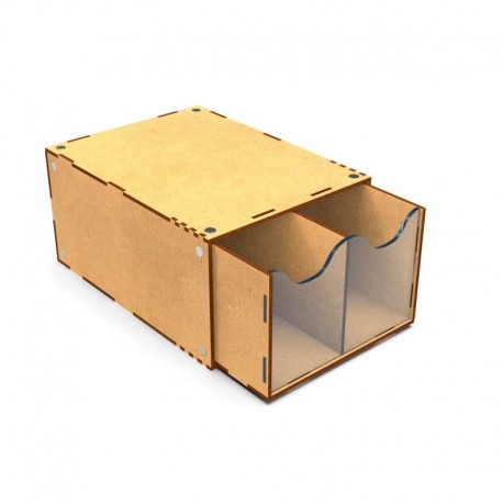 Demi-module de rangement à  tiroirs empilable avec 2 tiroirs verticaux