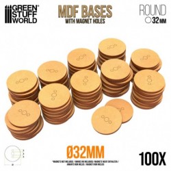 Socles ROND 32 mm en MDF (Pack x100)
