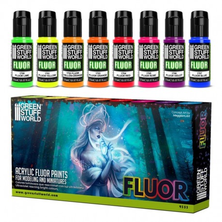 Set 8x Peintures Fluorescentes
