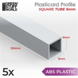 Plasticard PROFIL©? TUBE CARR©?E 6mm