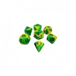 7x Mix 16mm Dés de Jeu - Lime Marbre