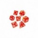 7x Mix 16mm Dés de Jeu - Rouge/Jaune Transparent