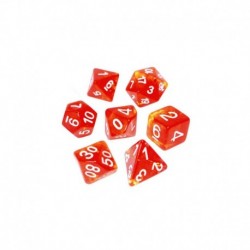 7x Mix 16mm Dés de Jeu - Rouge/Jaune Transparent