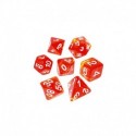 7x Mix 16mm Dés de Jeu - Rouge/Jaune Transparent