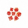 7x Mix 16mm Dés de Jeu - Rouge/Jaune Transparent