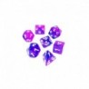 7x Mix 16mm Dés de Jeu - Bleu/Lilas Transparent