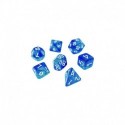 7x Mix 16mm Dés de Jeu - Bleu/Turquoise Transparent