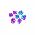7x Mix 16mm Dés de Jeu - Turquoise/Lilas Transparent