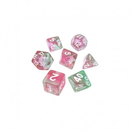 7x Mix 16mm Dés de Jeu - Rose clair