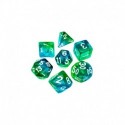 7x Mix 16mm Dés de Jeu - Vert - Turquoise