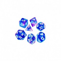 7x Mix 16mm Dés de Jeu - Bleu clair - Violet