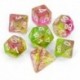 7x Mix 16mm Dés de Jeu - Vert et Rose