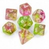 7x Mix 16mm Dés de Jeu - Vert et Rose