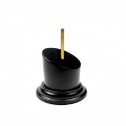 Socle en Bois Rond Bustes 5x5 cm Noir