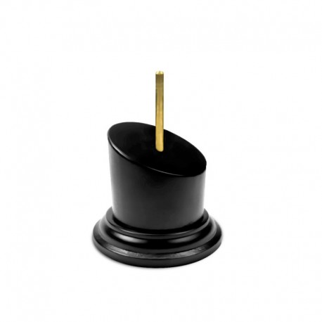 Socle en Bois Rond Bustes 5x5 cm Noir