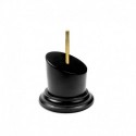 Socle en Bois Rond Bustes 5x5 cm Noir