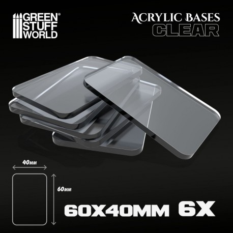 Socles Acryliques CARR©?S 60x40mm Transparent