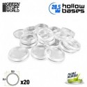 Socles en plastique transparents avec CREUX - Rond 28,5mm
