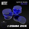 Socles Acryliques ROND 25 mm Bleu Transparent